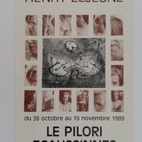 Affiche pour l'exposition Henry Lejeune , Le Pilori (Ecaussinnes) , du 26 octobre au 15 novembre 1989.